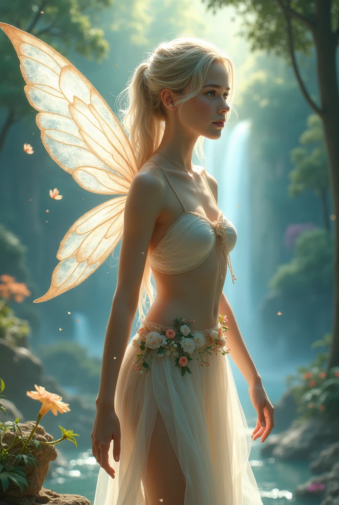 Luminara Féerica est une créature magique d'une beauté éblouissante. Elle incarne la lumière et la grâce, captivant tous ceux qui croisent son regard. Sa silhouette élégante et délicate est inspirée des fées et des nymphes, avec une touche de mystère et de magie.