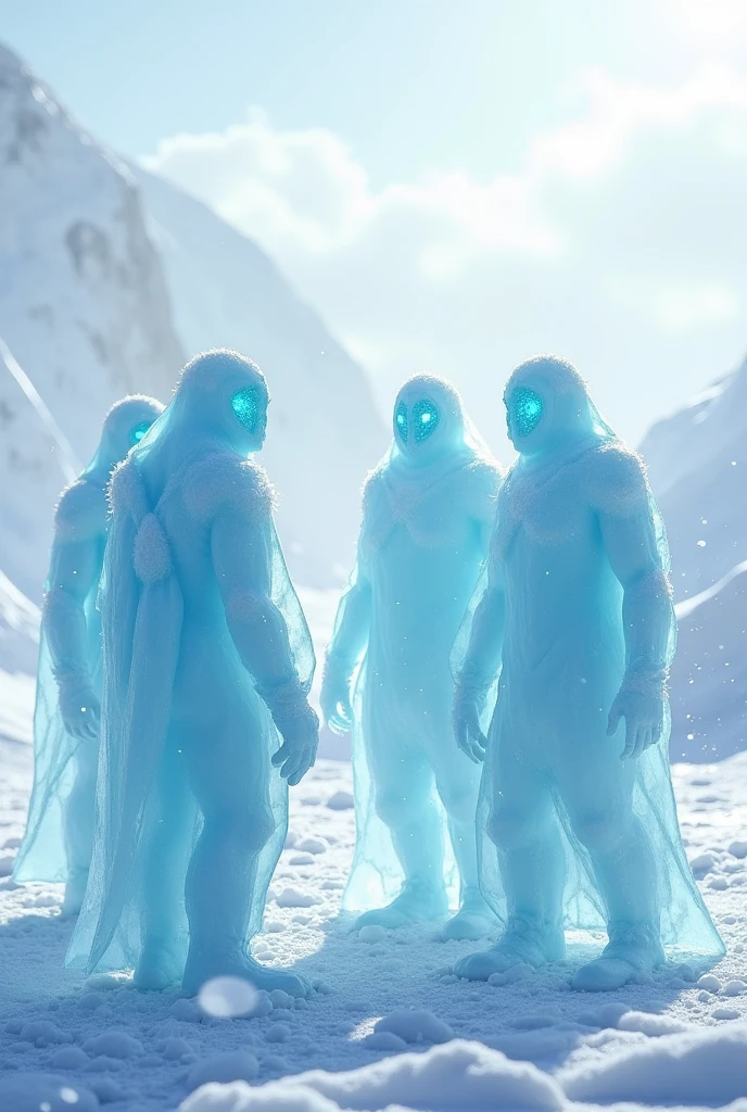 An ice station planet where the inhabitants are ice rocks and they are talking. 