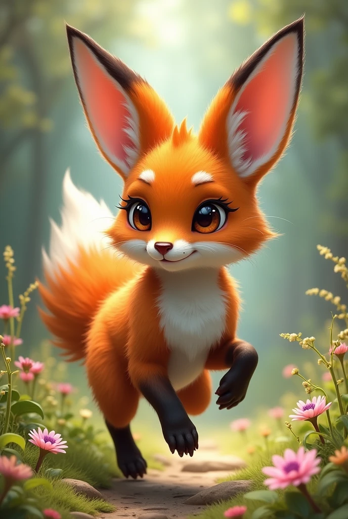 Create a fox mixed with a rabbit
