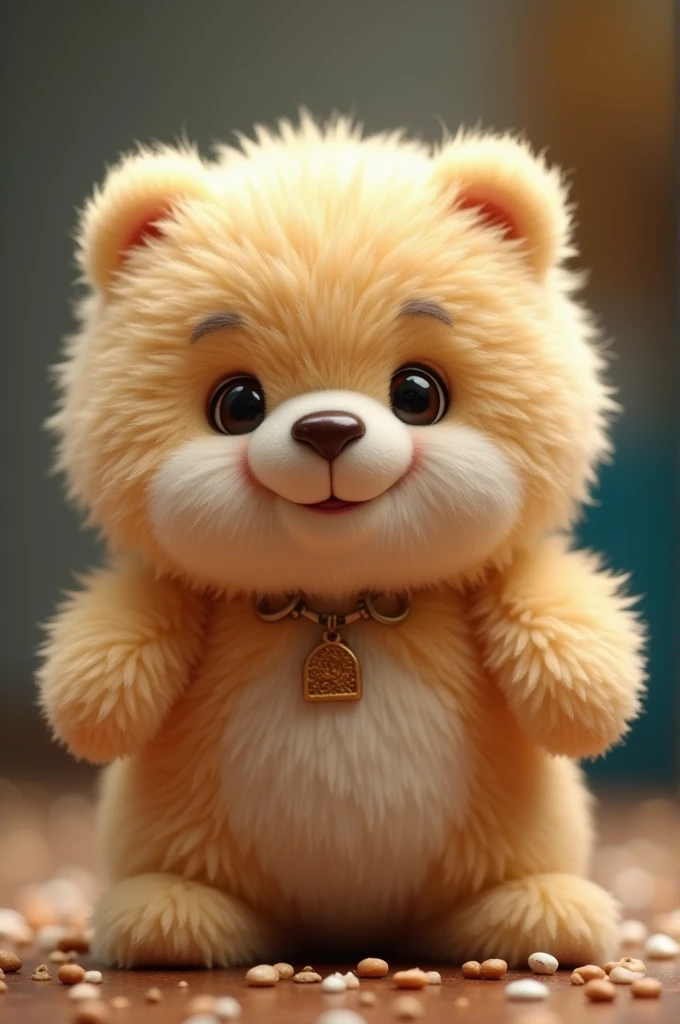 A fluffy cookie with human characteristics