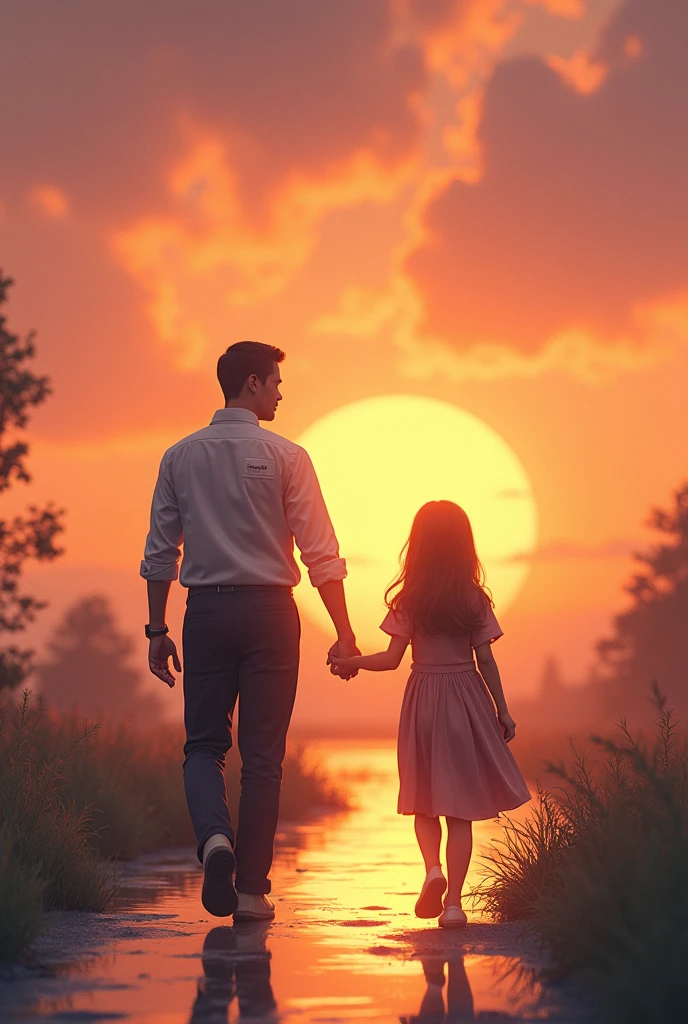 God is a Honda employee walking towards the sunset hand in hand.