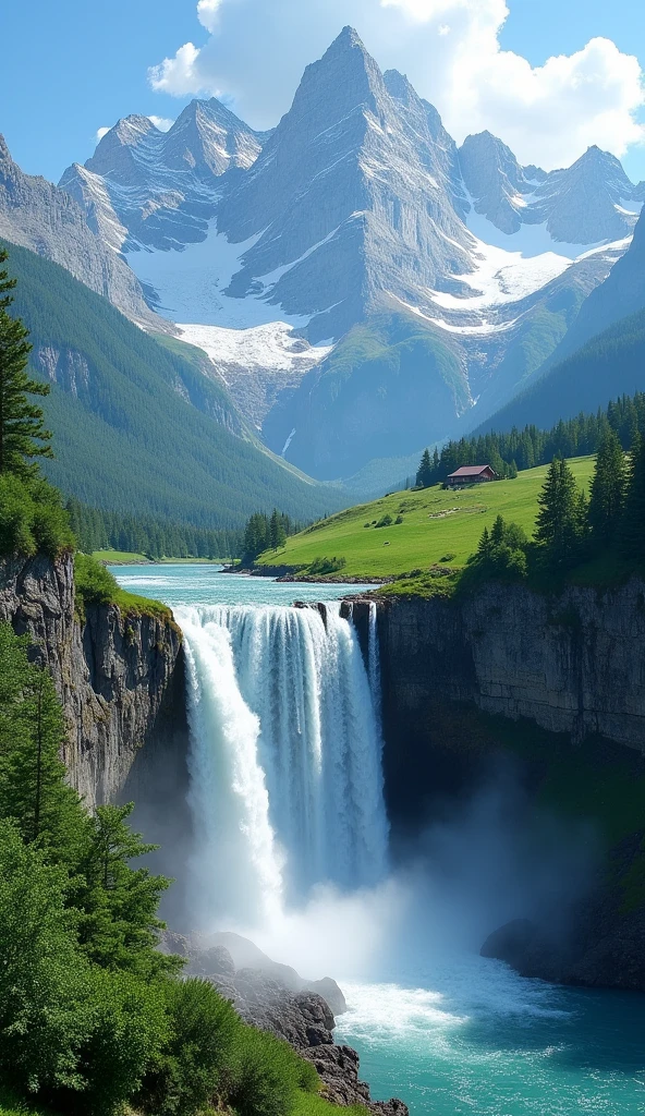 Chute d'eau from mountain beautifull nature swizerland