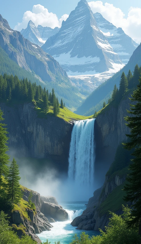 Chute d'eau from mountain beautifull nature swizerland