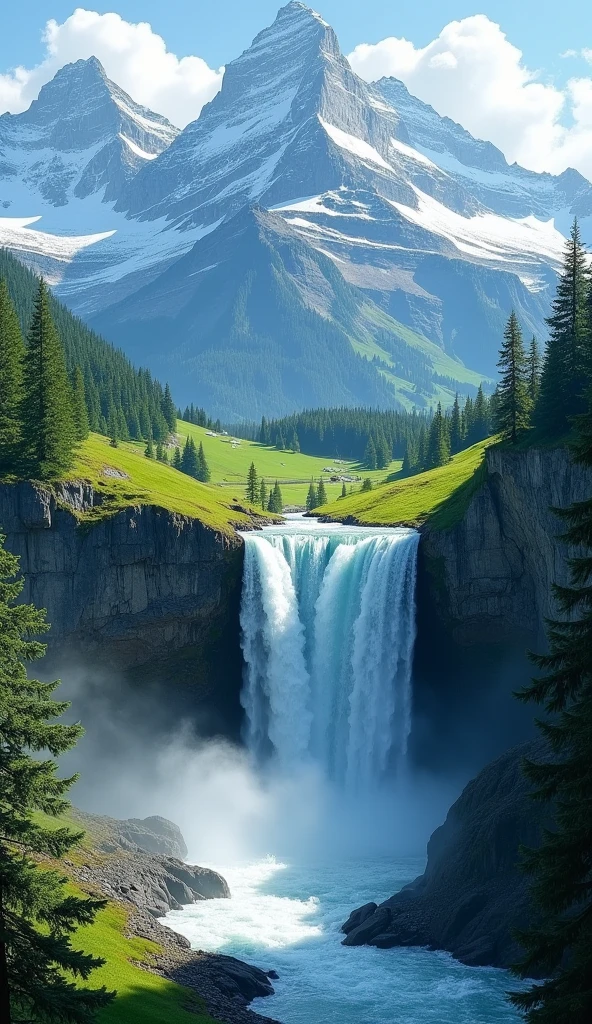 Chute d'eau from mountain beautifull nature swizerland