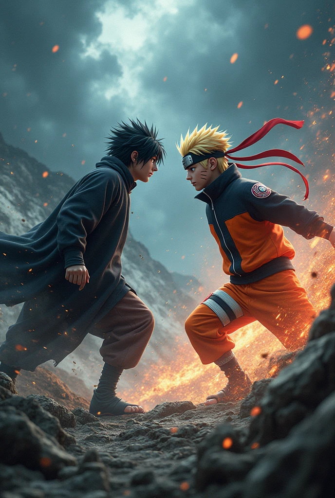 Sasuke Uchiha defeating Naruto