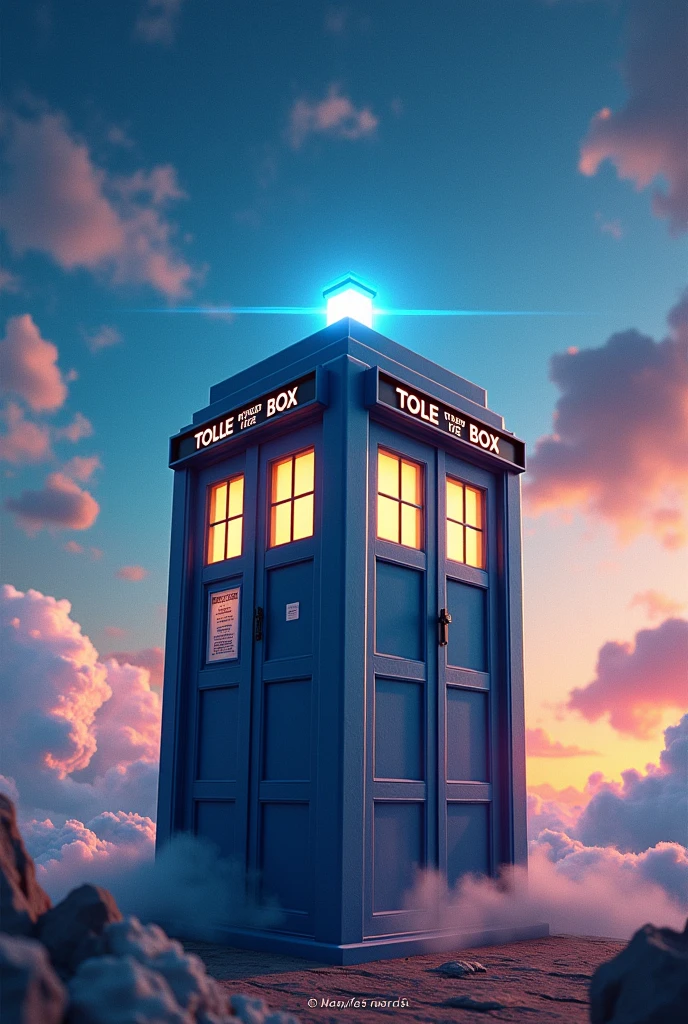 imagem gerada de uma cabine telefônica com um fundo de céu, arte promocional bbc, por Wayne Inglaterra, tardis, os tardis, Beeple e Tim Hildebrandt, por Bob Ringwood, 3840x2160, 3840 x 2160, por Derek Hill, dr quem, por Jason Benjamin, Direção: Steve Prescott, escrito no topo da cabine TEDOMA