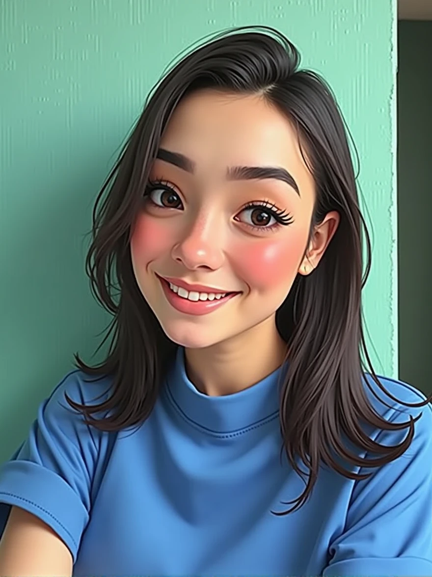 woman smiling with neutral background