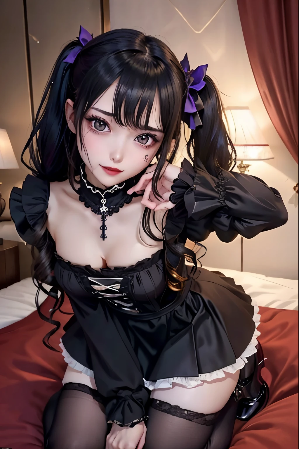 ハードなDark Gothicメイク、Black dark eyeshadow、sad、Good skin radiance、Dark Gothicメイク、Dark smile、palace、The beauty of fragrance、24-years-old、Expressions of intense sexual pleasure、Embarrassed look、Dark Gothic、Highest quality、Expression of sexual pleasure without pain、Drunk face、Purple maid outfit、mysterious、noble、Loving smile、Twin tail hair、Right eye is blue、Left eye is red、Super tempting pose、Platform heel shoes、Heavy makeup、Gothic Clothing、Silver Hair、Long Hair Straight Hair、Cute Gothic Dresses、Beautiful Face、Elegant face、Attractive face、Stained glassの背景、Chest glistening with sweat、The room is dark、goth long dress、Bell Sleeves、Wizard Sleeve、Decadent look、Sexually excited expression、Wet shiny thigh water、Thighs that are wet and shiny with oil、Background of a room full of roses、Sad look、Rose Maiden、The embroidery is pink、The dress has pink embroidery.、Thigh-high socks、Knee-high socks、Gentle expression、Dark black eyeshadow、Stained glassとバラの背景、Thighs are a little thin、Female Duo、Female couple、dark church background、Stained glass、Black metal world、Dark Castle、Dark Room、Slender body、gothic long dress、Victorian dress、Small breasts、With a glass of wine in your right hand、With a lantern in his left hand、The bed is covered with roses、Her thighs are shining with sweat、My body is wet and shiny、There is a lot of glitter on the thighs、I am sweating、My thighs are sticky with sweat.、My thighs are glistening with sweat、My whole body is sweaty and shiny、I sweated a lot.、My thighs are sweaty、My wet thighs are glistening with sweat.、There is a lot of sweat shining all over my body、Slender body、I rest my head on the pillow、Sleeping in bed、Beautiful legs、Outstretched legs、Lying in bed、Lying on your back in bed、On all fours、Knee Up、Kneel、Put your arms behind your back、Kneeling on the bed、Super beautiful straight hair、Straight hair to the ends、Straight Perm Hair、Show off your glamorous thighs、Sit on the bed、Ass on the bed、Sitting with legs wide apart、Thighs are a little glamorous、