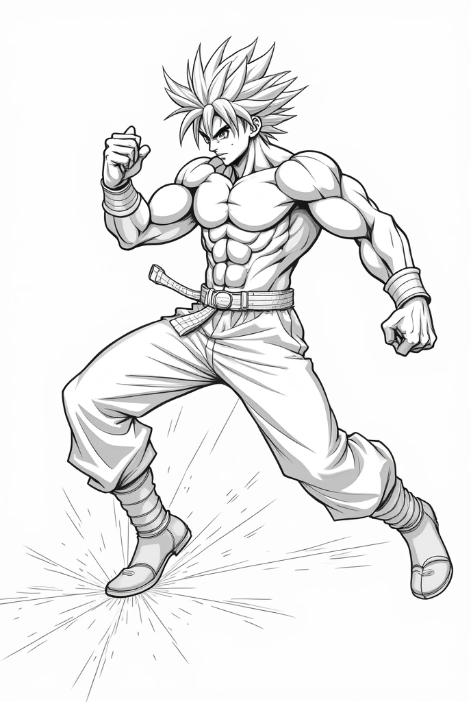 Sketch of an anime-style fighting pose 