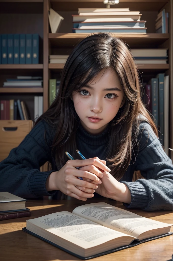 a detailed book cover, college admission exams, enthusiastic expressions of candidates, books, office supplies, high quality illustration, vibrant colors, intricate details, dynamic composition, editorial design, photorealistic, cinematic lighting, dramatic shadows, warm color palette