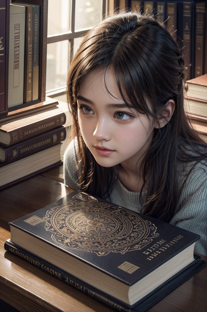 a detailed book cover, college admission exams, enthusiastic expressions of candidates, books, office supplies, high quality illustration, vibrant colors, intricate details, dynamic composition, editorial design, photorealistic, cinematic lighting, dramatic shadows, warm color palette