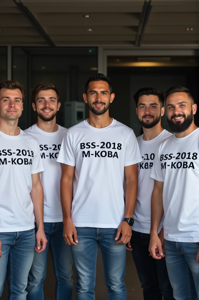 5 men wearing t-shirt written bss2018 M-KOBA