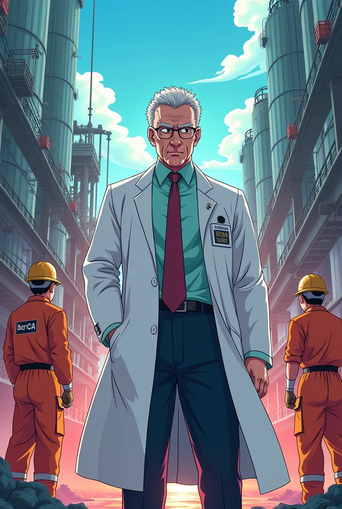 Eye-catching images with Dragon Ball Z anime style about : Occupational Physician and Workers