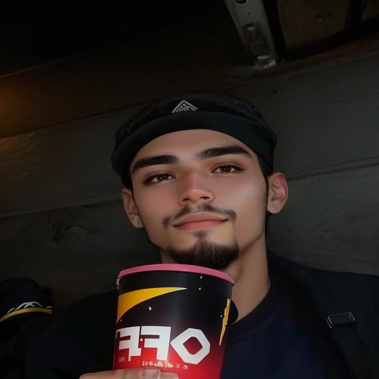There's a man holding a cup of coffee in his hand, taken at the beginning of 2020, very low quality image, about 19 years old, I agree with you, André Rios, profile photo 1024px, Serpentina do Twitch / gamer ludwig, 23 year old, profile picture with headshot, Khyzyl Saleem, Ismail