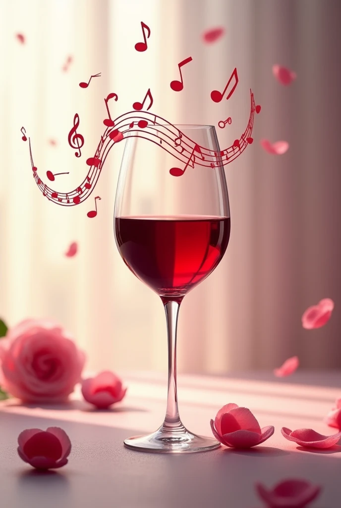 música ao vinho 🍷 🎼🎶🎵gerar uma imagem de
Uma taça de vinho, with musical notes coming out of
the glass