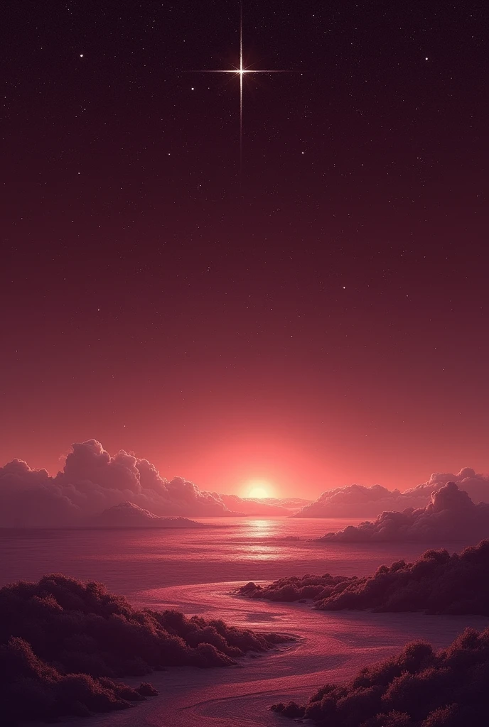 sky cracked. Background with burgundy color. Stars with white color. Representing peace. Less information possible.