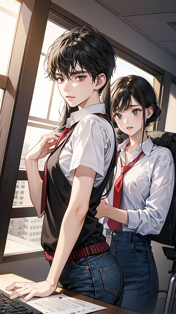 college student couple,shut your mouth, Stationary face