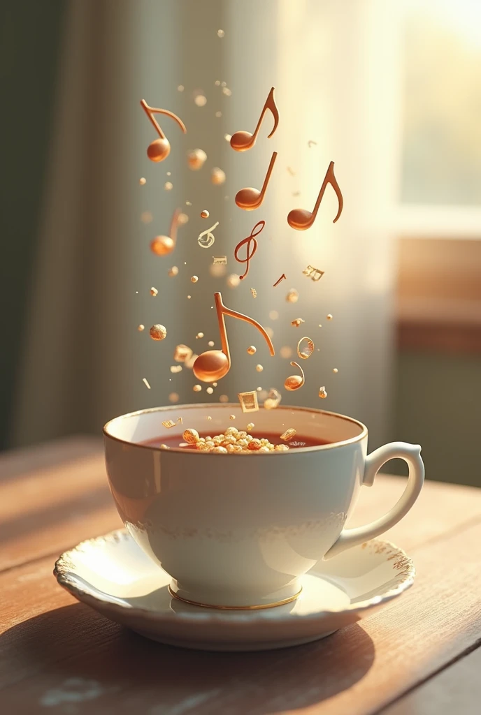musical notes inside a cup