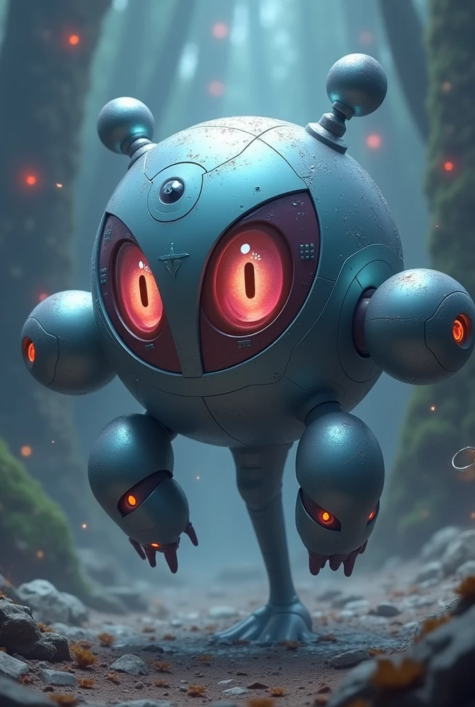 Generate a Pokemon that looks like a clock, has powers, no legs, and has floating anime-style eyes. Legendary and NO LEGS.!  And with balls as hands 