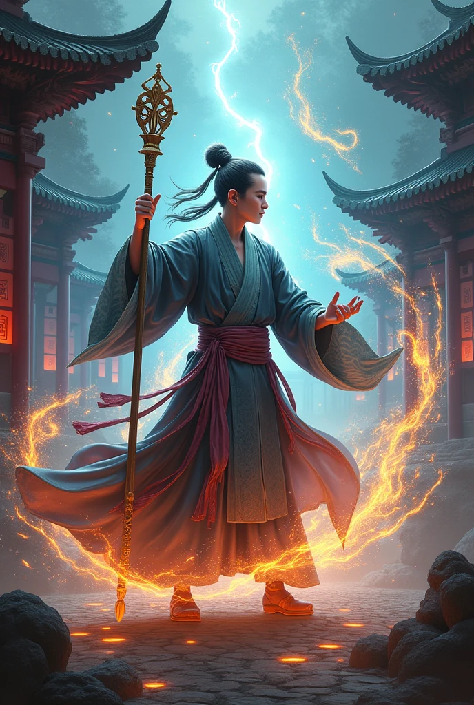 Create a cover for a RPG book based on Kung Fu and Chinese folklore.