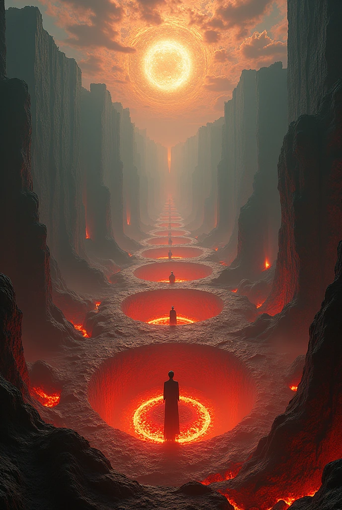  Overview of Dante's Circles of Hell, arcangeles, Angeles caidos, Lucifer, delicious, (Maximum quality), (masterpiece: 1,2), (Very detailed: 1,2), ultra high resolution, unprocessed color photography, 8k, panoramic photography, photography of vast landscapes, Realistic photos, Elaborated photos, Depth of written limit, sharp focus, Beautiful colors, Depth of written limit, wide light, low contrast, Backlight, sharp focus, vibrant colors, motion settings.