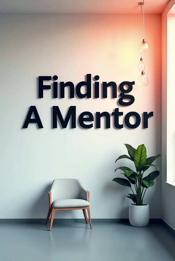 I am looking for a talented and senior graphic designer mentor! Please make a poster for me! Without any subject just make it by showing text"Finding A Mentor"