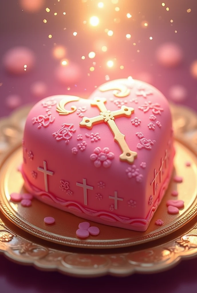 Make a pink candy with religious details