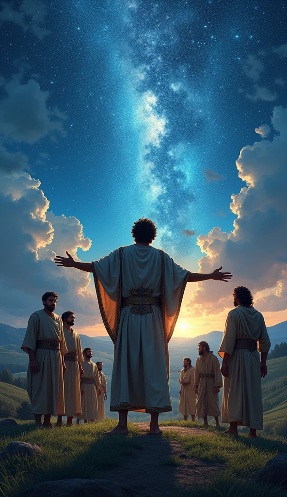 ((best qualityer)), ((work of art)), (detailded), "Joseph, son of Jacob, an image representing his dream being greater than his brothers