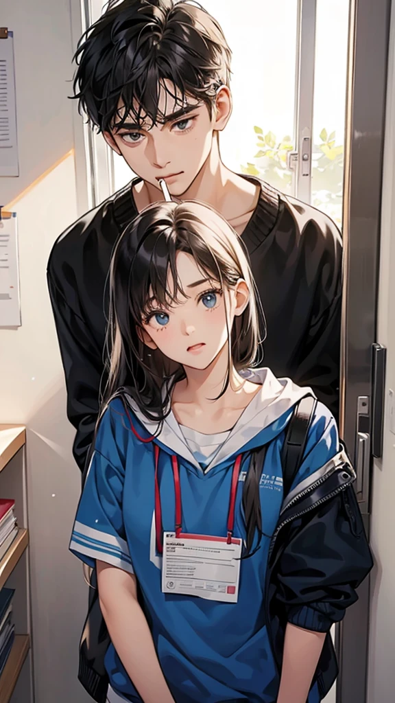college student couple,shut your mouth, Stationary face