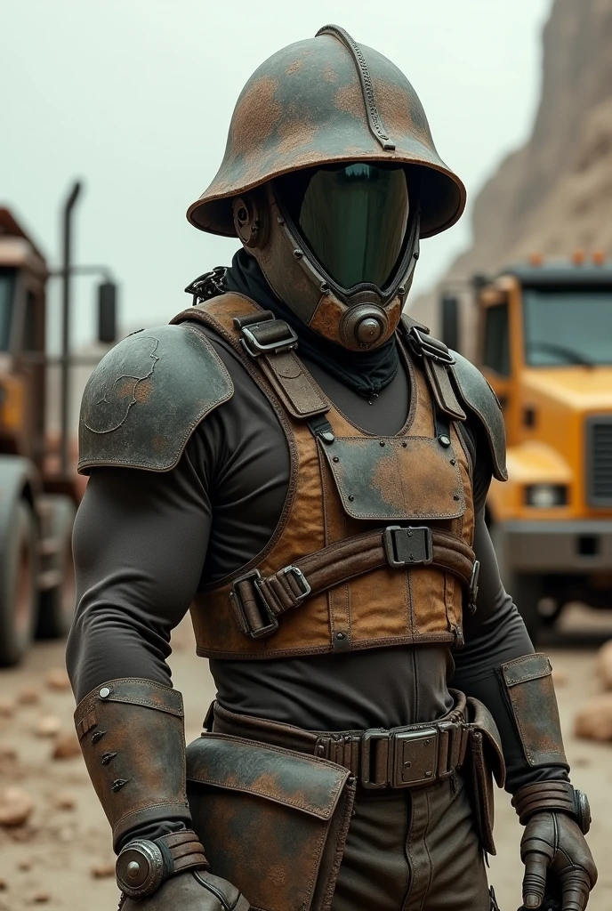 truck driver wear bone dome helmet image
