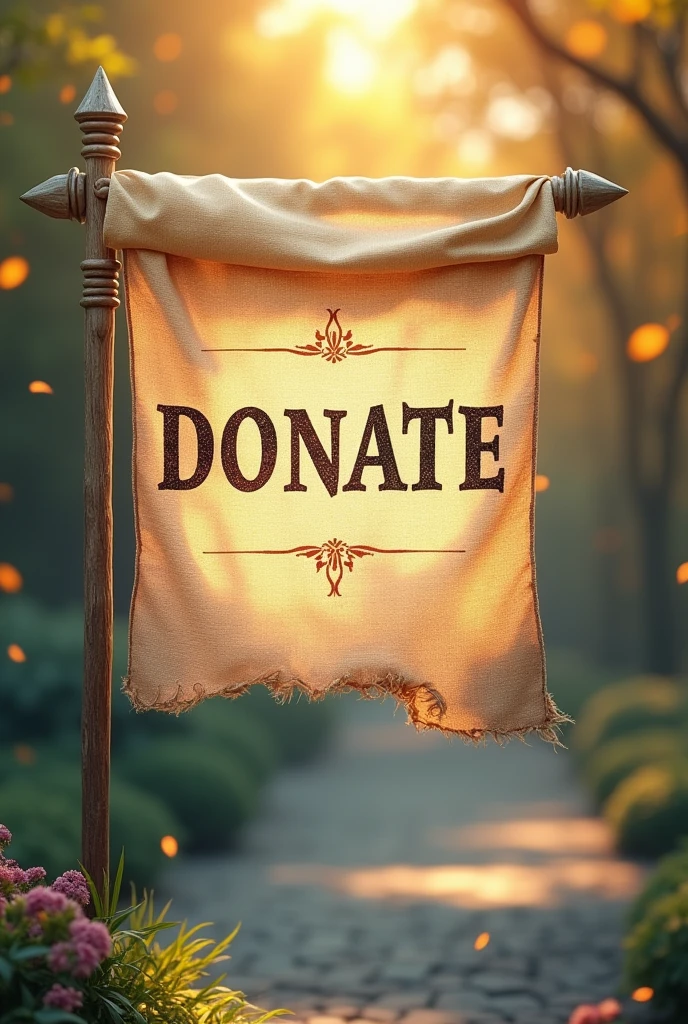 Beautiful banner with the inscription DONATE