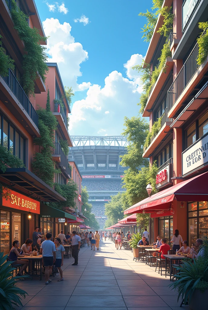 Commercial and Service Areas: Around the stadium and on the main avenues, New shopping areas with shops have been established, coffee shops, and restaurants, encouraging local trade. These businesses don&#39;t just serve residents, but also to visitors to the stadium and other parts of the city.
