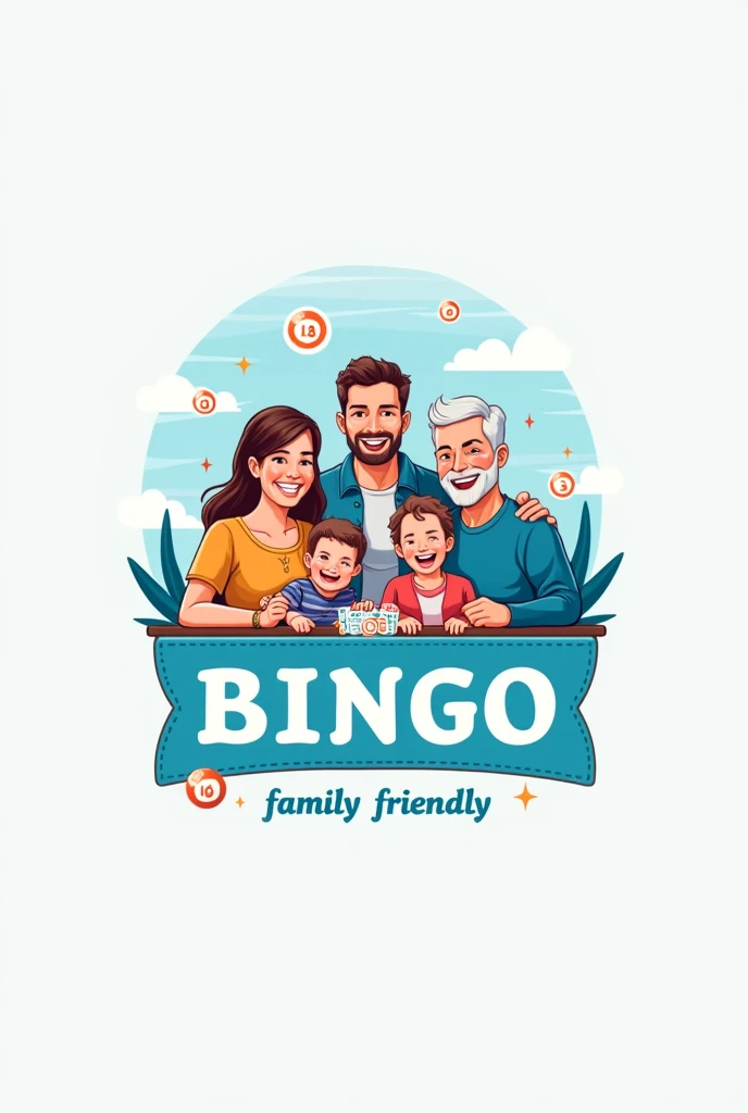 Logo for my business called “family bingo” in blue