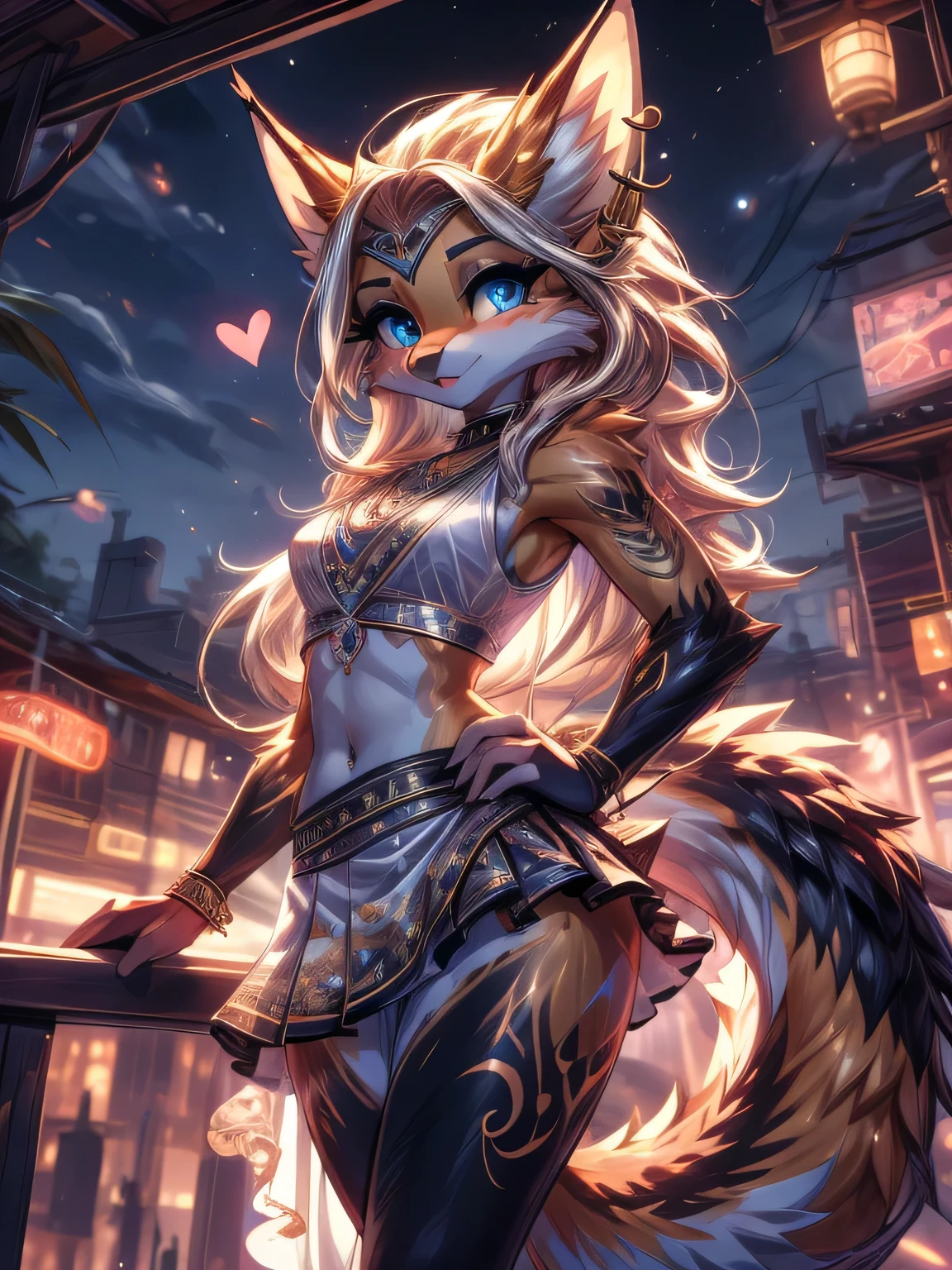 Chica anime,tennage girl 18 years old, anime style, cute kotori date alive, shy girl , Orejas de Kitsune, arte de dark natasha, city landscape, arte de vixen aztra, cuerpo completo, patas hermosas, cintura delgada, caderas amplias, navel white blouse, white&pink skirt, navel piercing, ear piercing, navel tattoo, atrevid pose, back pose, fluffly tail, sensual eyes (la mejor definicion) long hair, black flash, city party, city night life, girl, idol girl, girl with microphone singing, deep blue eyes (HD), white&pink dress, super mega star idol, aura pura, silueta de luz, silueta radiante de luz dorada, su cuerpo brilla, best lighting in photography, mermaid mini skirt, lovely girl, sending kiss, heartlove