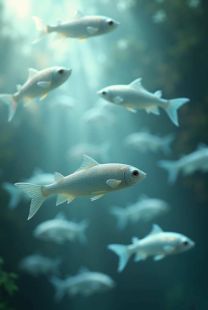 Fishes appearing in the dream surrounded 
