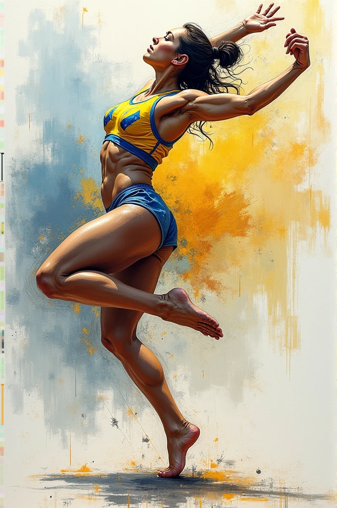 a drawing by Rebeca Andrade after a presentation