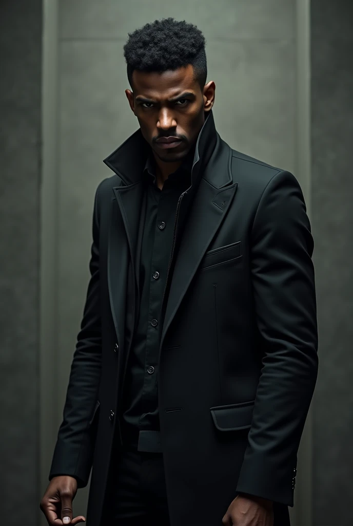 Somali boy, 25 years old, angry, jacket dress and also look like murder