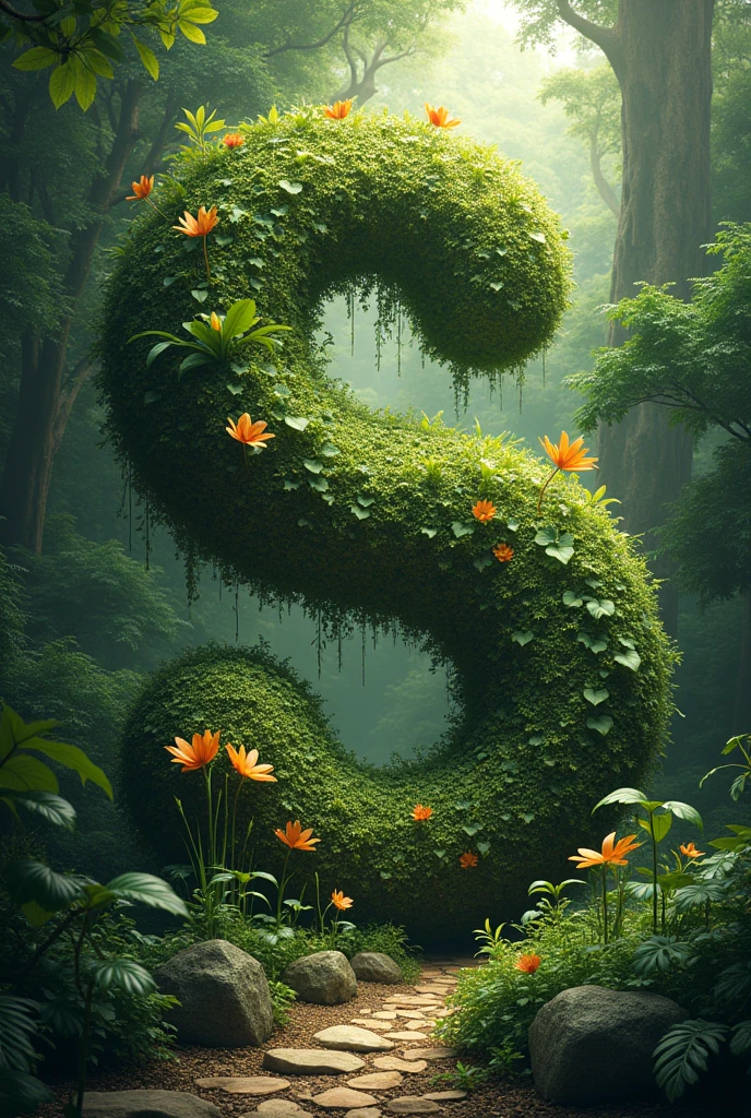 Create letters with the theme of Mother Nature with the words "comparsa identidad"