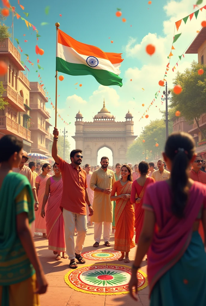 Indians celebrating Independence Day