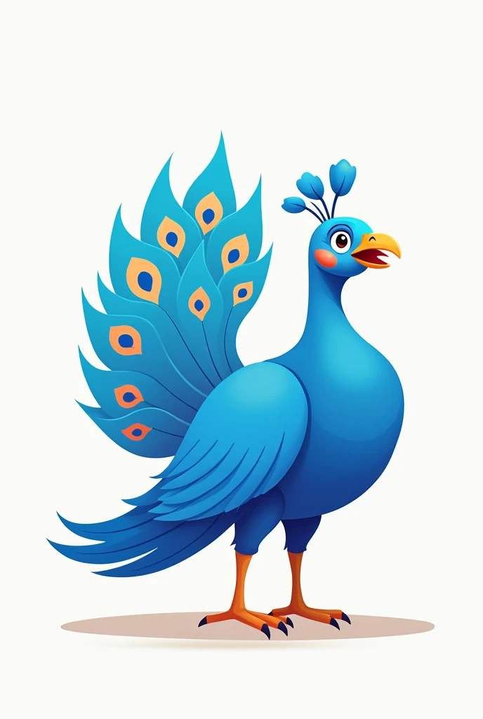 Create the image of a peacock in cartoon format, For company logo
I want the peacock a little more blue
Less design