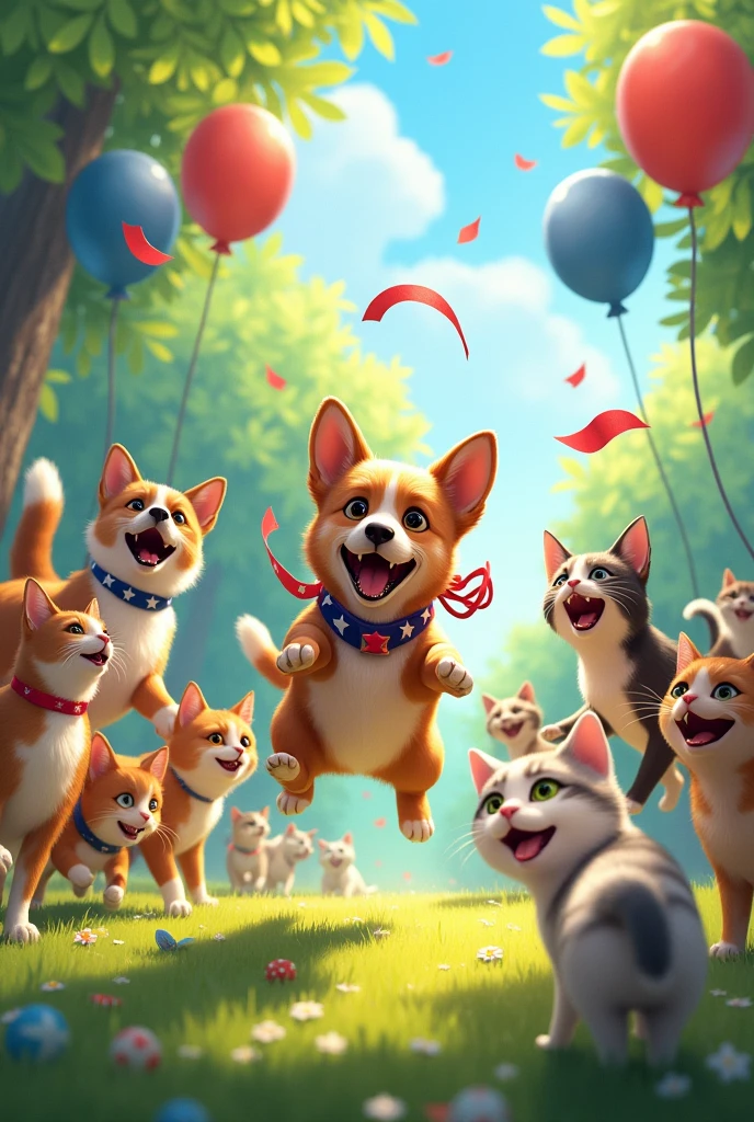   celebrating Independence Day for domestic animals and giving them freedom