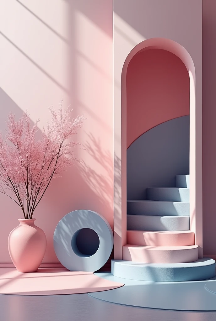 Give me a color palette with pink tones, black, grises, white and blue