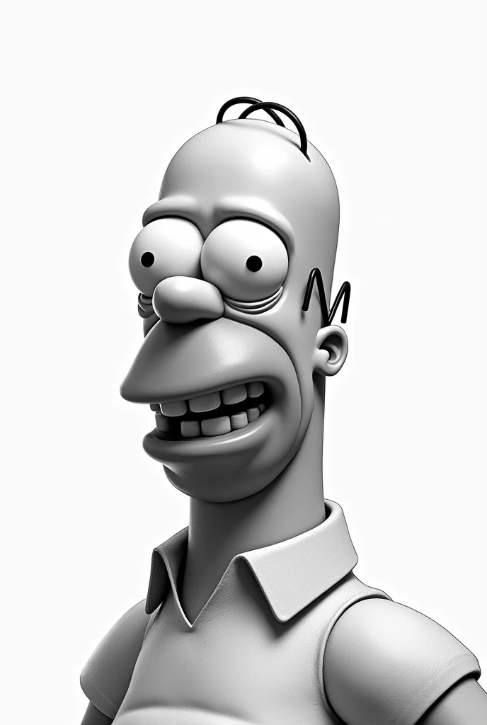 Homer Simpson in black and white.