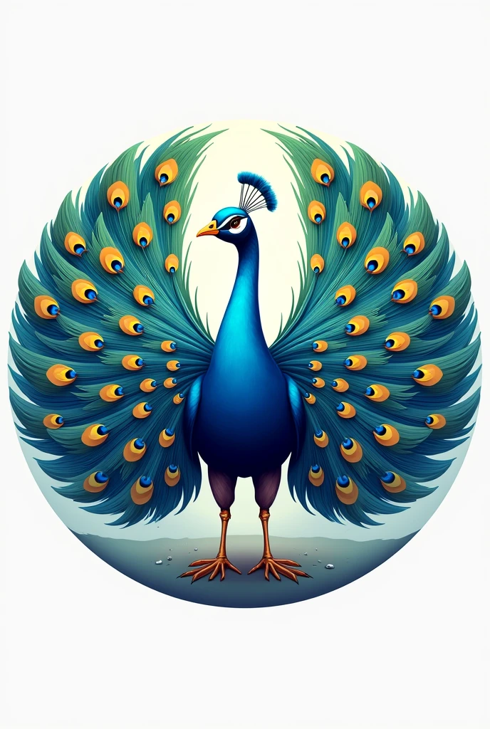 Create a logo for a company focused on furniture and home utility.
The central focus of the logo is to have the image of a peacock with an aura of organization.
Keep exactly the same image with the real colors of the peacock.
Could you make this logo more rounded?