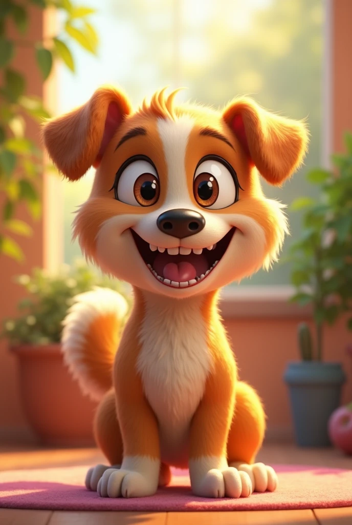 A very smiling and funny dog