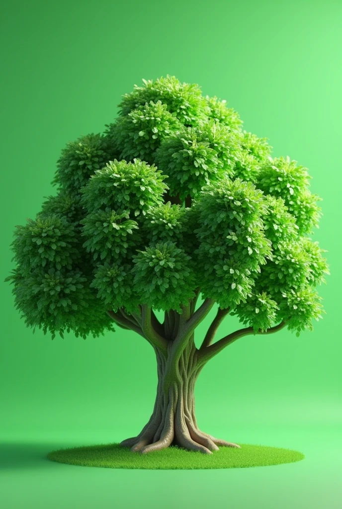Tree 3d animated photo for WhatsApp profile photo. Background color green