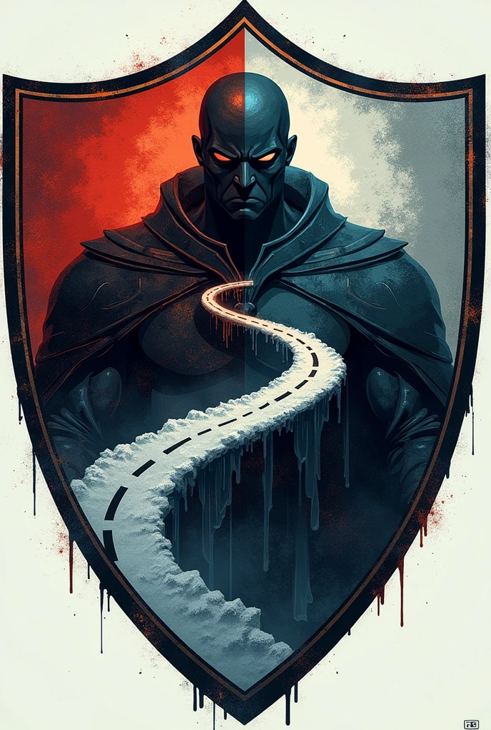 Create a family shield with the surname "road" and that represents anger, coldness, Distance, Sugar