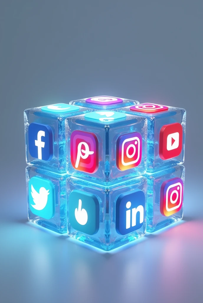Digital Magic Cube with social media logo