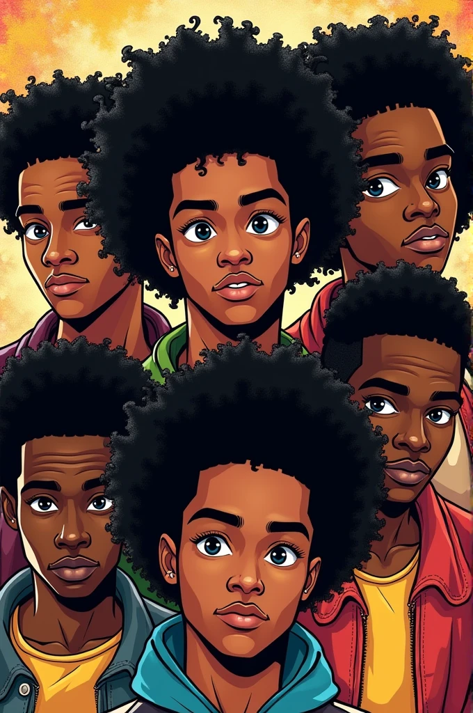 Male hair Afro characters 