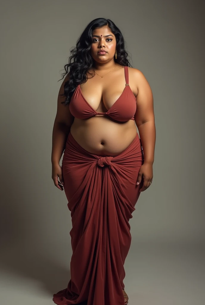 Chubbu beautiful busty curvy 18 year old indian girl standing, no makeup, sad expression,, full body till feet , ankle strap heels, high waist long skirt, croptop, clevage,, cumshot